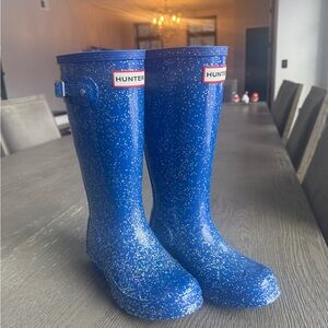 Hunter Sparkling Blue Rain Boots